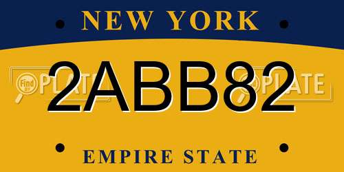 2ABB82 New York License Plate