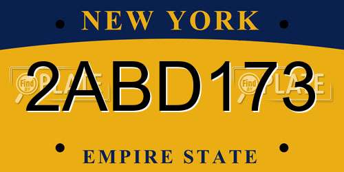 2ABD173 New York License Plate