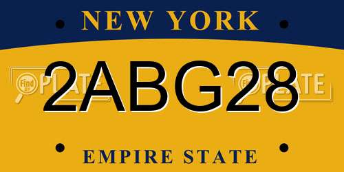 2ABG28 New York License Plate