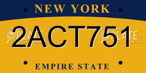 2ACT751 New York License Plate