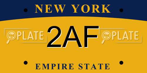 2AF New York License Plate
