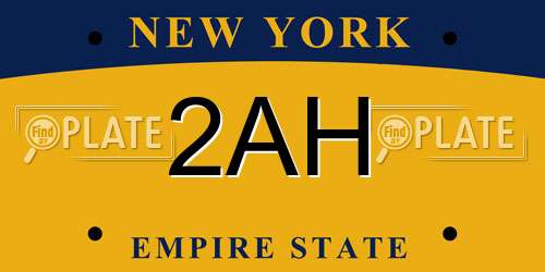 2AH New York License Plate