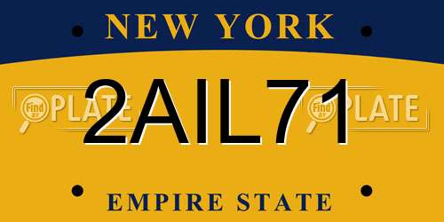 2AIL71 New York License Plate