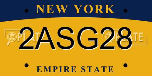 2ASG28 New York License Plate