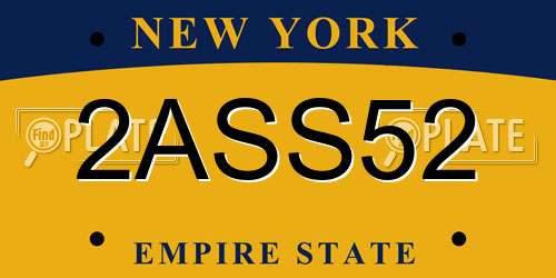 2ASS52 New York License Plate