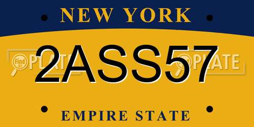 2ASS57 New York License Plate