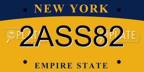 2ASS82 New York License Plate