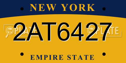 2AT6427 New York License Plate
