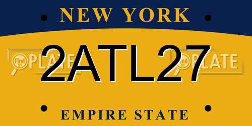 2ATL27 New York License Plate
