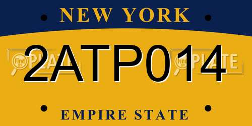 2ATP014 New York License Plate