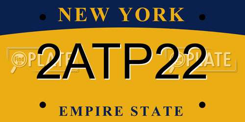 2ATP22 New York License Plate