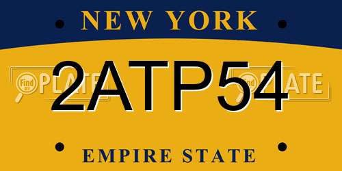 2ATP54 New York License Plate