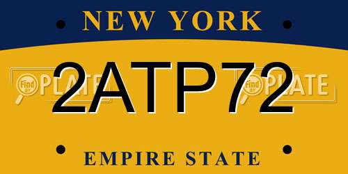 2ATP72 New York License Plate