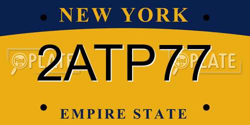 2ATP77 New York License Plate