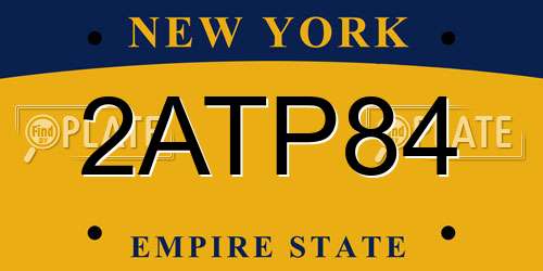2ATP84 New York License Plate