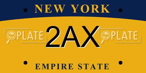 2AX New York License Plate