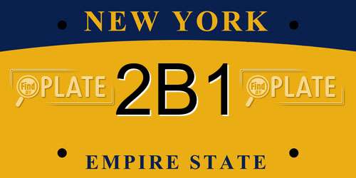 2B1 New York License Plate