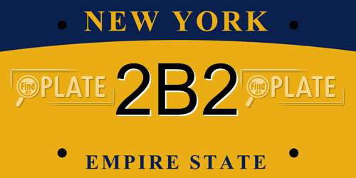 2B2 New York License Plate