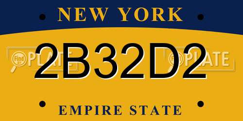 2B32D2 New York License Plate