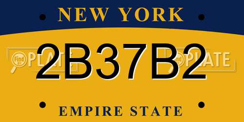 2B37B2 New York License Plate