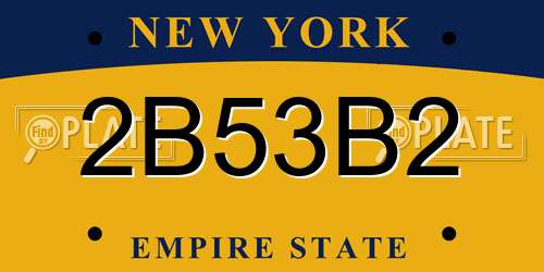 2B53B2 New York License Plate