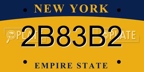2B83B2 New York License Plate