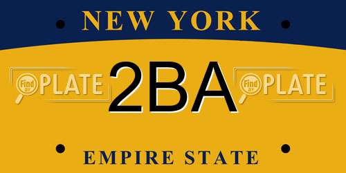 2BA New York License Plate