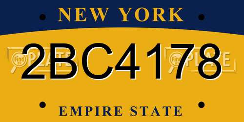 2BC4178 New York License Plate