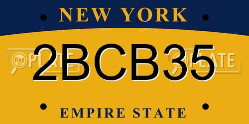 2BCB35 New York License Plate