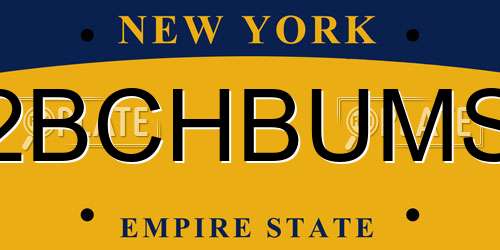 2BCHBUMS New York License Plate