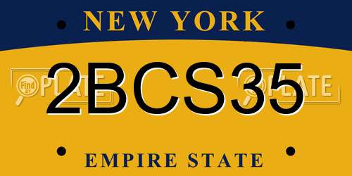 2BCS35 New York License Plate