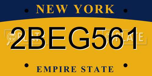 2BEG561 New York License Plate