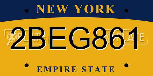 2BEG861 New York License Plate