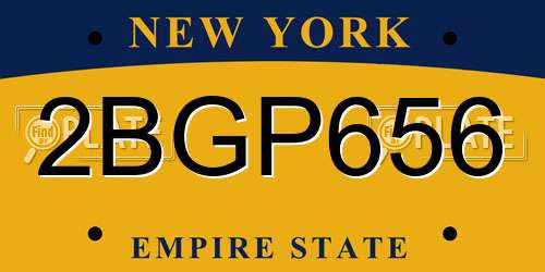 2BGP656 New York License Plate