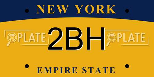 2BH New York License Plate