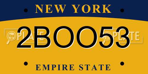 2BOO53 New York License Plate