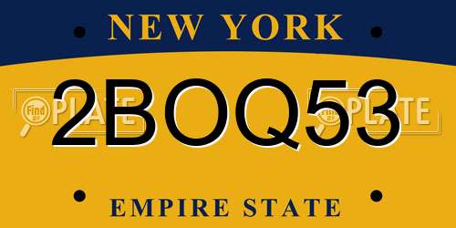 2BOQ53 New York License Plate