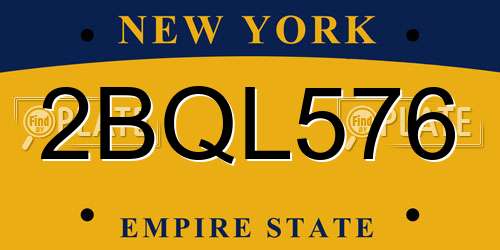 2BQL576 New York License Plate