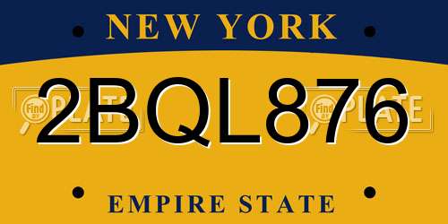 2BQL876 New York License Plate