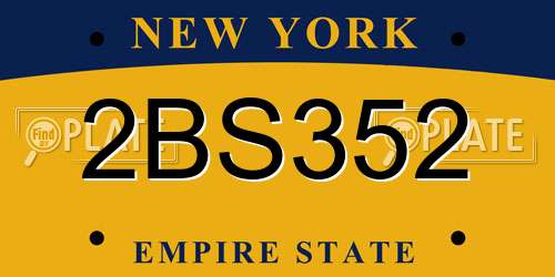 2BS352 New York License Plate