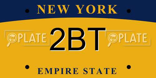 2BT New York License Plate