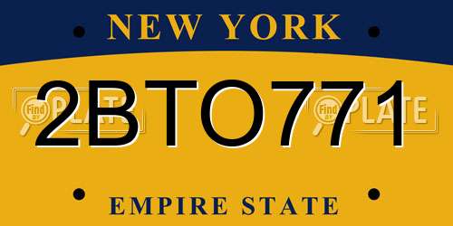 2BTO771 New York License Plate