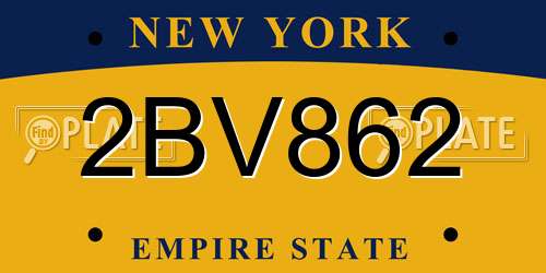 2BV862 New York License Plate