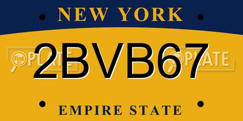 2BVB67 New York License Plate
