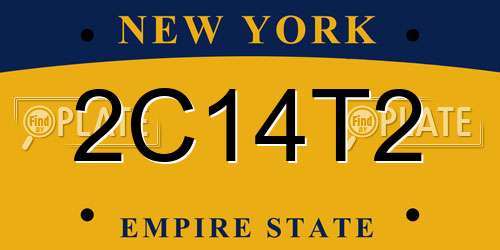 2C14T2 New York License Plate