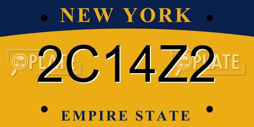 2C14Z2 New York License Plate