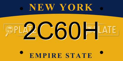 2C60H New York License Plate