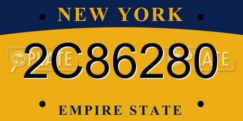 2C86280 New York License Plate
