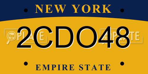 2CDO48 New York License Plate