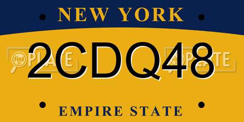2CDQ48 New York License Plate